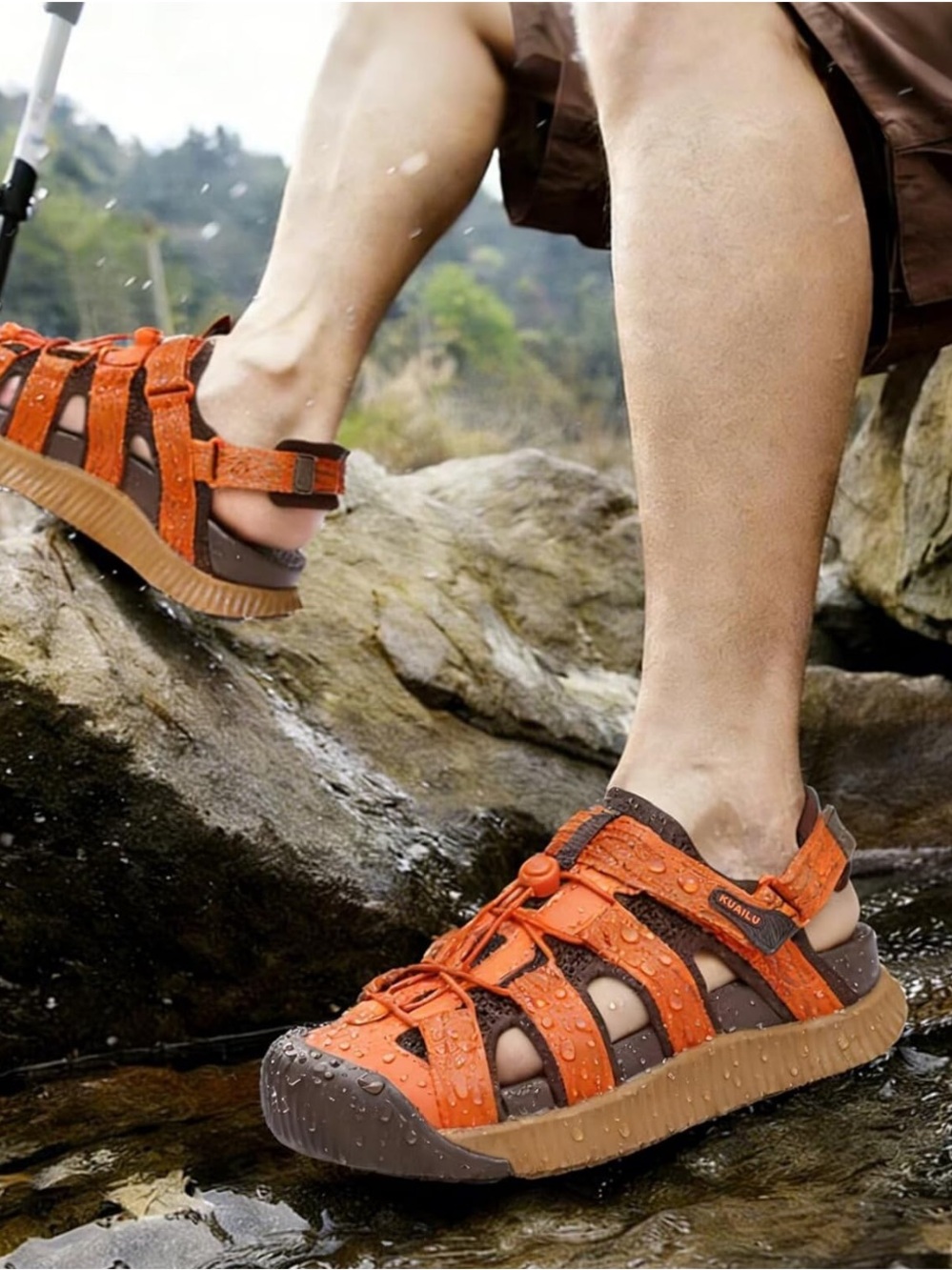 KuaiLu Outdoor Closed Toe Sandals Athletic Outdoor Hiking sandal
